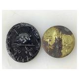 German Nazi Wound Badge Pin And 1934 National