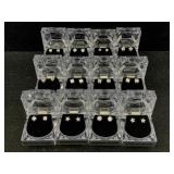 12 Nib Sterling Earrings In Clear Boxes