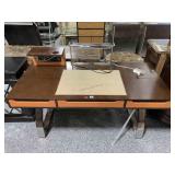 4.5ft Wide Mark David Executive Desk with Lamp,
