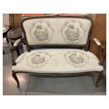 French Louis XVI style loveseat, Approx 49in long