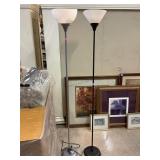 2 metal floor lamps grey & black, 6ft tall
