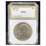 19714-s Eisenhower Dollar In Case