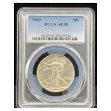 1943 Walking Liberty Half Dollar, Pcgs Au58