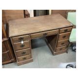 Vtg small wood desk, approx 44x22x29in