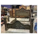 Solid wood canopy bed for king size