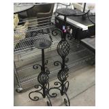 2-Metal candle holders, 30in tall and 39in tall