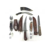 Vtg Knives, Camping Set, Kukri and more