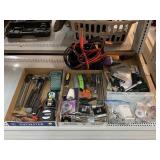 Ptouch brother label maker, jump cables, pelican