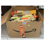 Box of assorted nerf guns.
