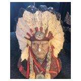 Vtg Plaster Native American Sculpture. Chips &