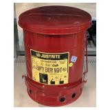 Metal Justrite Oily Waste Can.