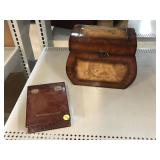 2 Wooden Jewelry Boxes. Largest approx. 9 inches