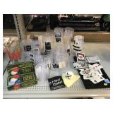 Vintage Poker Chips, New Plastic Glasses, Wine