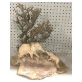 Elephant nature scene art. 16x15x14. Some damage