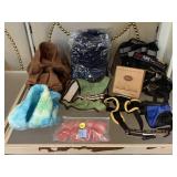 Dog shoes, jackets and more.
