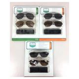 3 New on card fashion readers sunglass pairs.