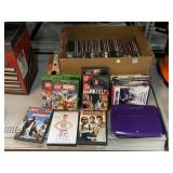 Assorted Movie DVDs, 4 Xbox Video Games & GPX 9in