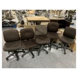 5 Rolling Armless Office Chairs 4 Adjustment