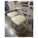 Pair Metal Swivel Armless Chairs