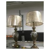 2 Cut Glass in metal decorative lamps