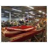 Balsa wood lightweight flyer model airplane.