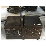 Vintage Sewing Storage Box with Contents.