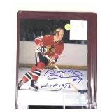 Signed Bobby Hull hockey sports print.