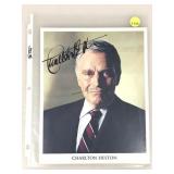 Signed Charlton Heston photo print.
