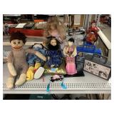 Whirley tote boxes, vtg collector dolls and more.