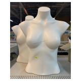 2 female form torso mannequins.