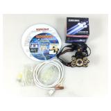 Cosoos headlamp in box and rope light.