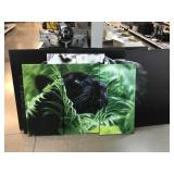 Tiger prints on canvas. Triptychs. Largest panel