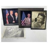 2 color framed photos, George Bush, Rudy