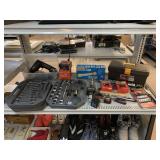 Ratchet, bits, skil wrench, B&D cordless drill,
