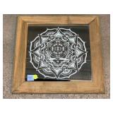 Grateful Dead theme skull design on mirror. 15x15