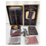 Leather tablet case, mini briefcase card holders