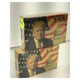 2 sealed New metallic trim USA playing card