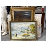 Framed Paintings on canvas - largest approx.