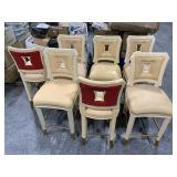 7 Bar Stools From High End Hotel - Cream Leather