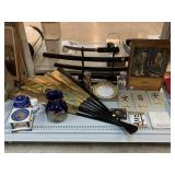 3 Display swords on stand, Asian style painted
