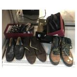 Assorted shoes. Mixed sizes. Some with boxes.