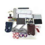 Embosser, stamps, pins and more.