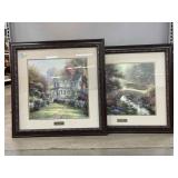2 Thomas Kinkade prints framed to 29x28