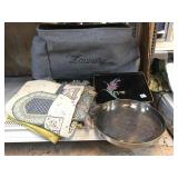 XL Laundry Basket, World Market Tray, Throw