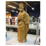 Solid wood hand carved figure of religious