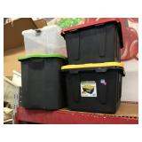 4 storage bins with lids