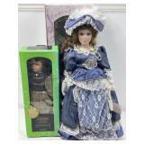 2 Porcelain dolls in box