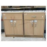 2 matching cabinet w/drawer and lower storage,