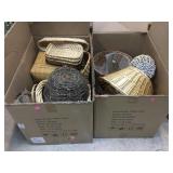 Collection of wicker baskets, buckets, decor and