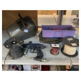 Assorted Welding Materials. Mask, Electric Wire,